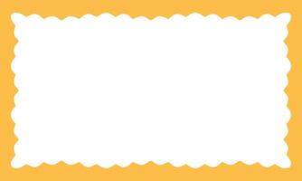 Yellow Waves Zigzag Frame. Scalloped rectangle border. Empty text box vector