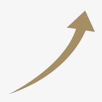 Arrow up sign. Increase graph vector