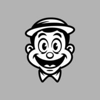 retro cartoon mascot character with a funny face vector