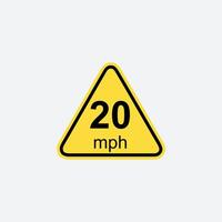 20mph speed limit sign road traffic icon sign flat style design vector