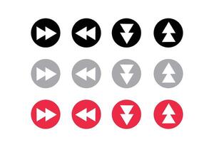 colored arrow inside a circle collection, left, right, up, down Isolated arrow vector