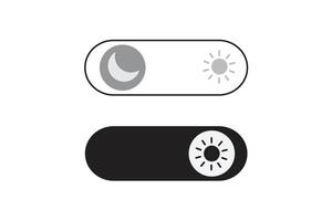 Both light and dark modes black and white day and night buttons vector