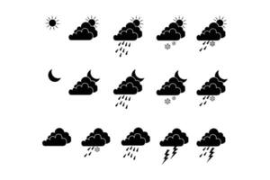 Isolate Weather Icon set, symbol with white background vector