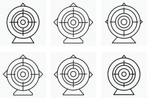 Target Board With Stand Icon Set Clipart vector