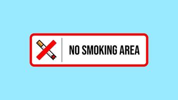 No Smoking Area Sign with Red Border and Crossed Cigarette Icon vector