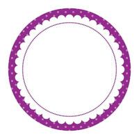 Simple Elegant Rounded Blank Plain Purple and White Dotted Border With Lace Elements Design vector