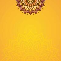 Elegant Warm Yellow and Brown Mandala Design Intricate Floral Patterns on a Vibrant Gradient Square Background vector
