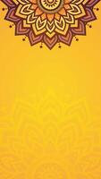 Simple Elegant Floral Mandala Border on Yellow Gradient Vertical Background vector