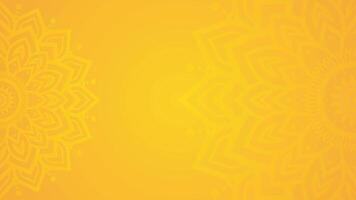Simple Elegant Yellow Mandala with Subtle Floral Horizontal Background Design vector