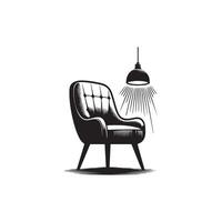 Simple Chair silhouette Style with white background vector