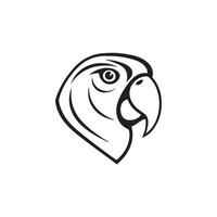 Creative Simple Parrot Bird Silhouette Style white background vector