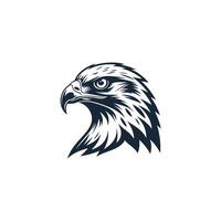 Creative Simple Hawk Face Silhouette Style with white background vector