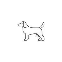 Simple Dog silhouette Style with white vector