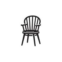 Simple Chair silhouette Style with white background template vector