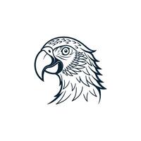 Simple Parrot Bird Silhouette with white background vector