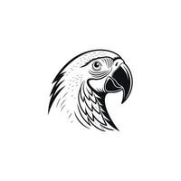 Creative Simple Parrot Bird Silhouette Style with template vector