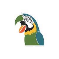 Simple Parrot Bird Silhouette Style with template vector