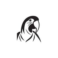Creative Simple Parrot Bird Silhouette with white background vector