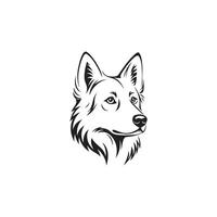 Creative simple Dog Face silhouette with white background vector