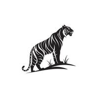 Simple Bengal Tiger Silhouette Style with white background design vector