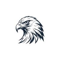 Creative Simple Hawk Face Silhouette Style with white Template vector