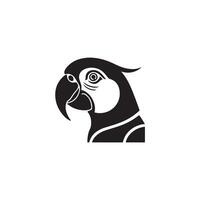 Creative Simple Parrot Bird Silhouette Style with white vector