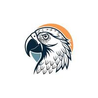 Simple Parrot Bird Silhouette Style with background vector