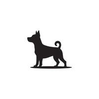 Simple Dog silhouette with white background vector