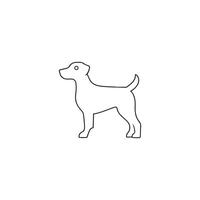 Simple Dog silhouette Style with background vector