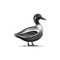 Simple Duck Silhouette Style with white background vector