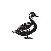 Simple Duck Silhouette Style with white background template vector