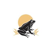 Frog silhouette Style with white background vector