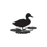 Duck Silhouette Style with white background vector
