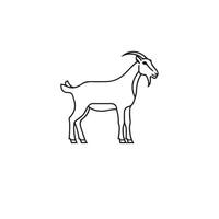 The Goat Silhouette Style with white template vector