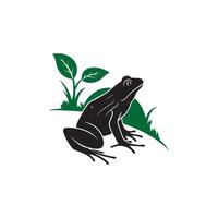 Frog silhouette with white background vector