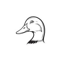 Creative Simple Duck Silhouette Style with white background vector