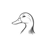 Creative Simple Duck Silhouette with white background vector