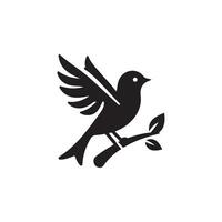 Simple Bird silhouette with white background vector