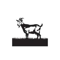 The Goat Silhouette Style with white background vector