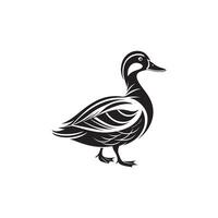 Simple Duck Silhouette Style with white background design vector