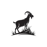 New Goat Silhouette Style with white background vector