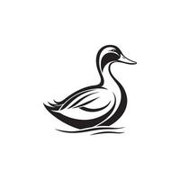 Simple Duck Silhouette Style Template vector
