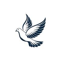 Dove silhouette with white background vector