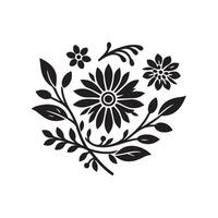 New Flower Silhouette with white background vector