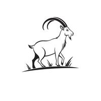 Creative simple Goat silhouette Style white background vector