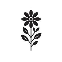 New Flower Silhouette Style white background vector