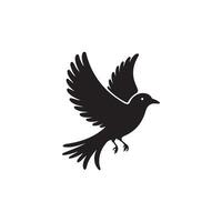 Bird silhouette with white background vector