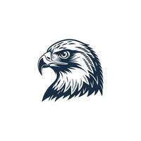 Creative Simple Hawk Face Silhouette Style white background vector