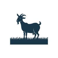 Creative simple Goat silhouette Style with white background design vector