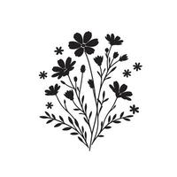 New Flower Silhouette Style with background vector